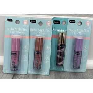 Lot of 4 Boba Milk Tea Lip Gloss, Berry, Blueberry,chocolate And Strawberry.